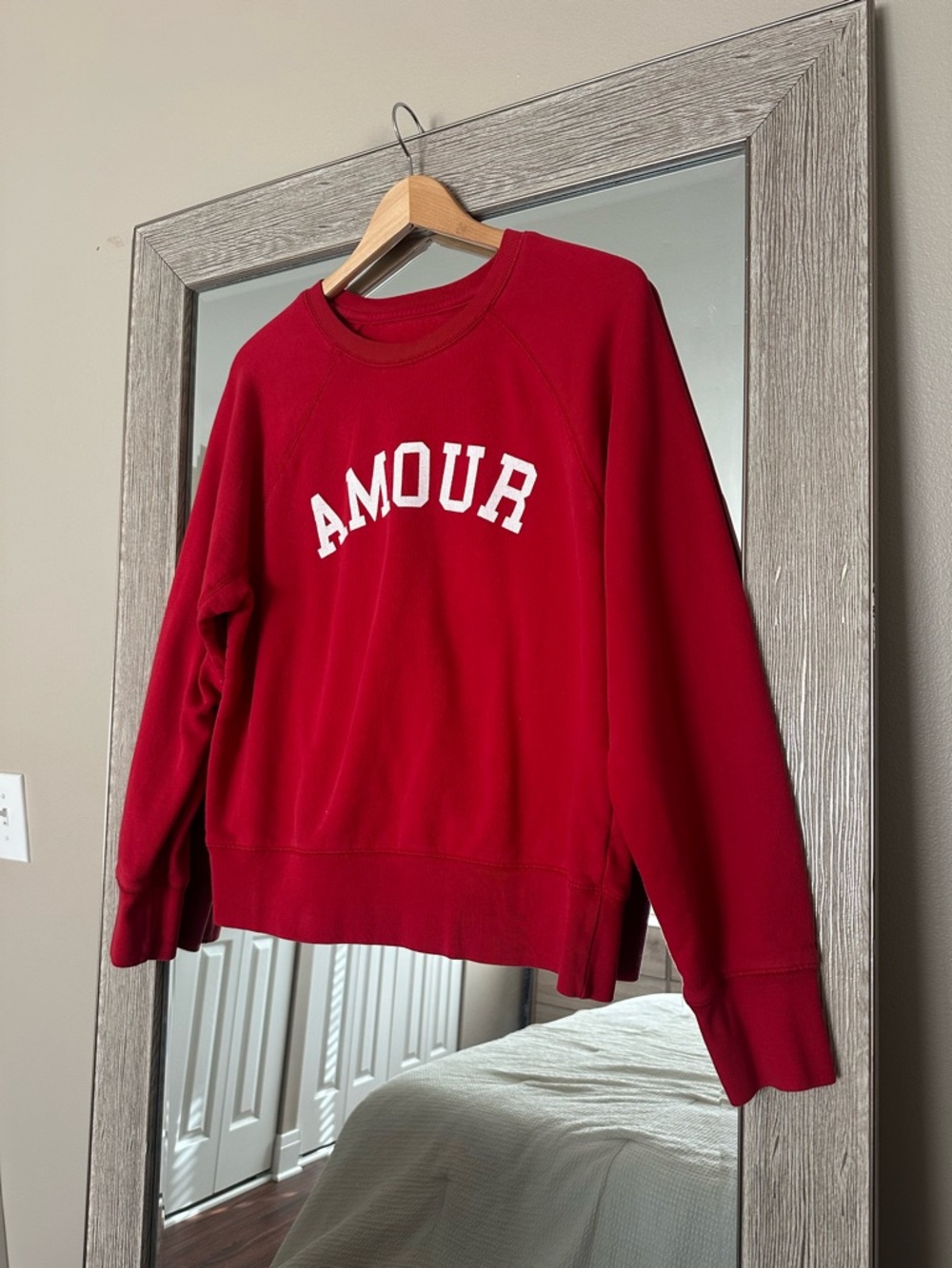 Zadig & Voltaire Red Amour Sweatshirt Size Medium 100% Cotton